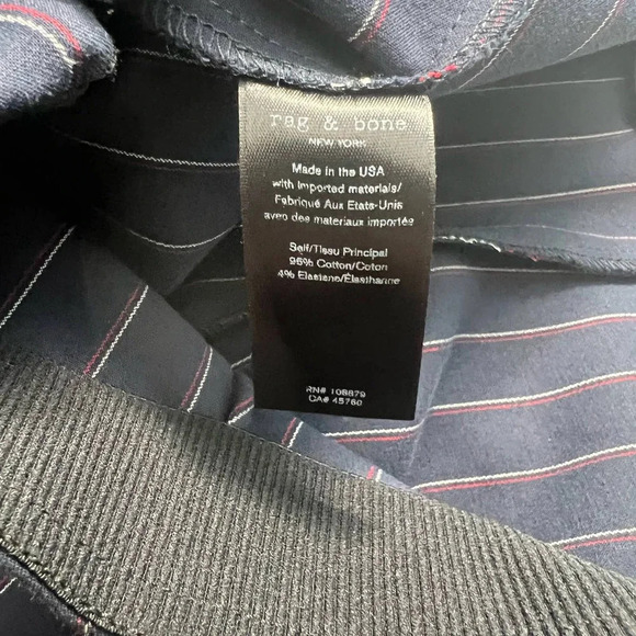 Rag and Bone Simone Snap Pant in Navy Blue‎ Stripe Size US 14 - Picture 12 of 12